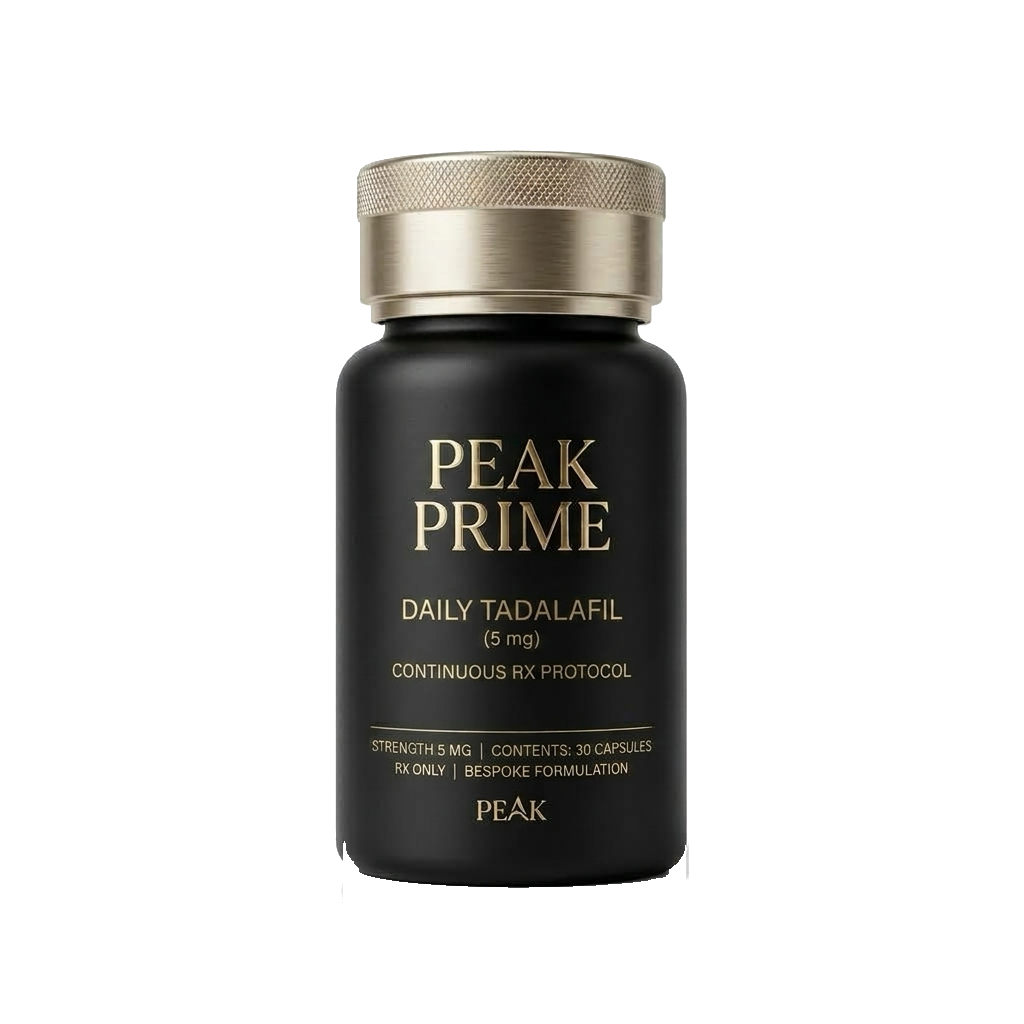 Peak Prime Daily Tadalafil luxury clinical bottle