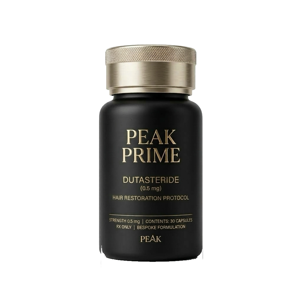 Peak Prime Dutasteride 0.5mg luxury clinical bottle